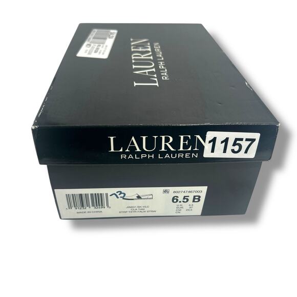 NEW Ralph Lauren Tan Faux Strap Flats Size 6.5 Slip on Loafers Classic Coastal - Picture 11 of 12